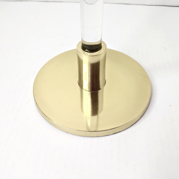 Creative Co-op tall acrylic/gold taper candle holder. - Picture 6 of 7